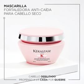 KÉRASTASE Masque Reconstituant Mascarilla anticaída por rotura debido al cepillado para cabello frágil o propenso a la caída Con Células nativas de Edelweiss y Raíz de Jengibre 200ml