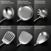 Stainless Steel Kitchen Utensils Set with Wood Handle, 18/10 Metal