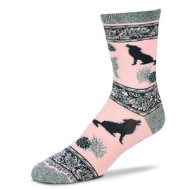 Pink Wolf Socks Animal Den,White/Grey/Black/Red,Women Shoe Size: 6-11 or Men Shoe Size: 5-10