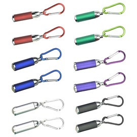 BNGXR Pack of 12 Mini LED Torches, Torch with Key Ring, Portable Aluminium Alloy Children's Torch for Outdoor Camping Cycling