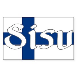 CafePress Finnish Sisu (Finnish Flag) Rectangle Bumper Sticker Car Decal