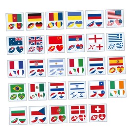 Beavorty 116pcs National Flag Face Stickers for Temporary Body Art Decals for Sports Events and Celebrations Easy to Apply and Remove for Cheering and Patriotism