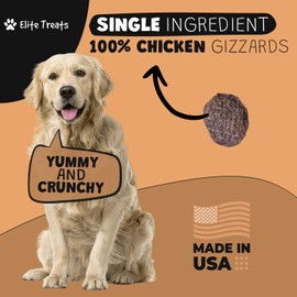 Chicken Gizzard Chips: Dogs All Natural Training Treats | Made in USA | Single Ingredient | Healthy Treats | for Puppies, Small, Medium & Large Breeds (Chicken Gizzard Chips 6 oz)