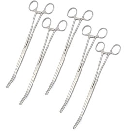 OdontoMed201 Set of 12 Hemostat Locking Forceps 10 Inches, Curved Stainless Steel - Multipurpose Ideal Hemostats for Nurses, Fishing Forceps, Crafts and Hobby