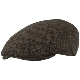 Men's Winter Flat Cap with Ear Flaps, Made from 100 % Wool, with Folding Ear Protection, Skin-Friendly and Comfortable - gray, size: 58