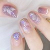HAPVITAL 24-Piece Set, Nail Tips, Short, Spring and Summer Trend,