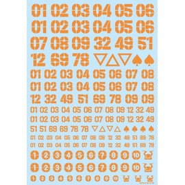 Haikyu Parts DZ Number Decal Orange 1 Piece Plastic Model Decal DZN-ORE