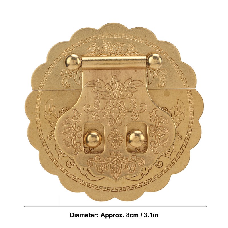 Brass Hasp Buckle Lock Retro Design 8cm Diameter Rust Resistance