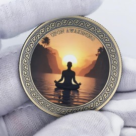 Upon Awakening Challenge Coin Sobriety Chip AA Recovery and Motivation Medallion Serenity Prayer Coin (Pack of 6)