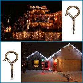 YONGIAGA Screw Hooks Stainless Steel Pack of 20 Hooks for Screwing Ceiling Hooks Heavy Duty with Safety Hook Screws for Hanging Plant Baskets Christmas Decoration