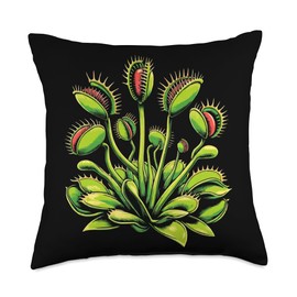 Venus Fly Trap Dionaea Muscipula Carnivorous Plant Throw Pillow