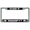 GOT SNOOPY USA MADE CHROME LICENSE PLATE FRAME