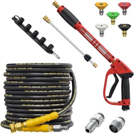 Unbranded 50FT Kink Resistant Hose 5000PSI Pressure Washer Gun 15" Extension Washer Wand