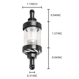 1 Pcs Black Motorcycle Fuel Filter， Reusable Aluminum Alloy Glass Fuel Gasoline Filter， Suitable For Atv Pit Off-Road Bicycles, Motorcycles, And Off-Road Vehicles