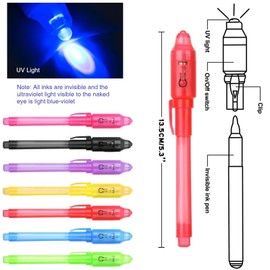 7PCS Invisible Ink Pen for Kids - Secret Message Magic Markers Party Favors for Boys Girls - Fun Activity and Creative Gift for 6-12 Year Olds - Odorless and Washable Ink - CPSIA Certified Safe