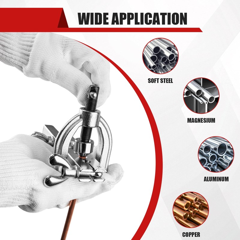 Esakoya Brake Line Flaring Tool Kit with 5 Adapters, Flare