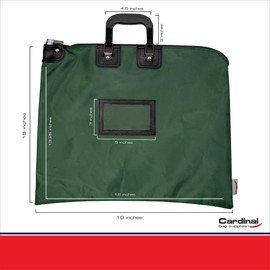 Cardinal bag supplies Locking Document Bag with Handles, HIPAA Compliant, 15 x 19 inch (Forest Green)