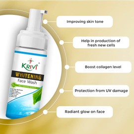 Krivi Herbals Whitening Face Wash With Sea Buckthorn Oil, Vitamin A, Vitamin B5, And Tea Tree Oil For Natural Fairness With Paraben Free 150ml (Pack Of 1)