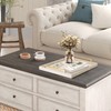 Large Ottoman Tray for Coffee Table,Square Shagreen Leather Decorative Tray