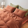 Eikei Washed Cotton Chambray Duvet Cover Solid Color Casual Modern