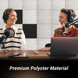 18 Pack Acoustic Panels Self-adhesive, TONOR 11.6"x 11.6"x 0.4" Square Sound Proof Panels for Walls, Sound Dampening Insulation Treatment Wall Panel Sound Absorbing Padding for Studio Office Home Grey