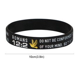 kilofly 12pcs Christian Religious Scripture Bible Verse Rubber Bracelet Wristband