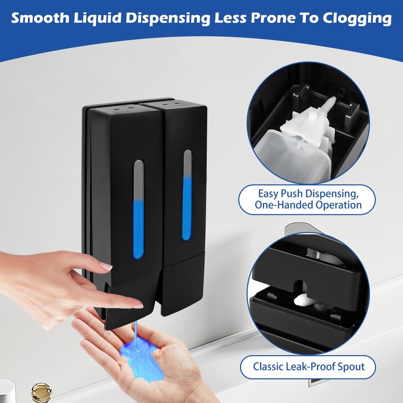 VFANDV 2 x 400 ml Wall Soap Dispenser No Drilling