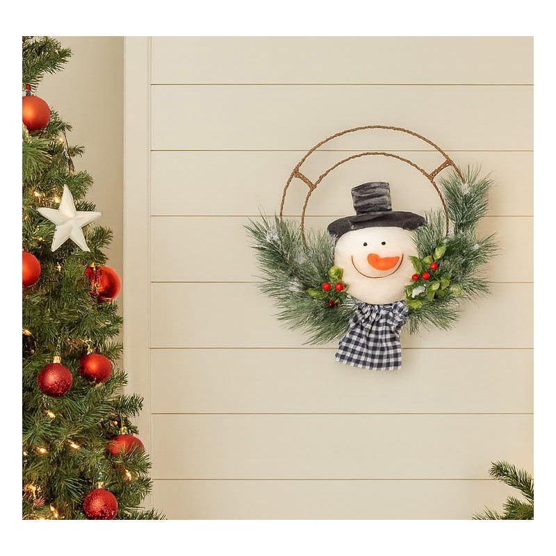 Gallerie II Snowman Decorative Winter Wreath 13" Christmas Xmas Festive