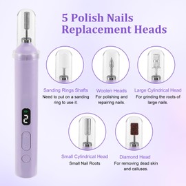 tlidfgeo 2 in 1 Electric Nail File, 3 Speeds Nail Grinder for Thick Toenails, Toenail Grinder, Nails Grinder Human Toes for Various Nails and Shapes