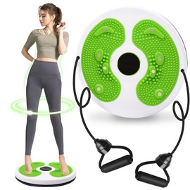 Twist Waist Disc Board with Drawstring, Waist-Lowering Multifunctional Magnetic Balance Board Pedal, Resistance Bands Massage Foot Sole Home Fitness Equipment, Aerobic Exercises, Fitness Accessories
