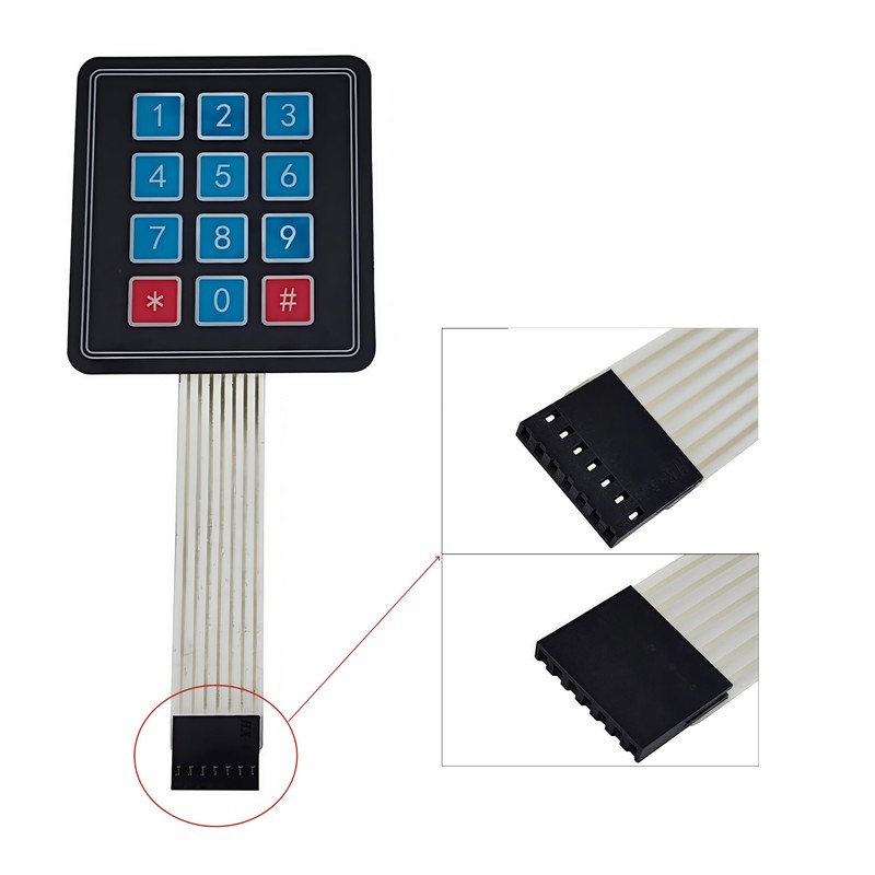 Yuuhseel 6Pcs 3x4 Keypad 12 Key Matrix Array Membrane Switch