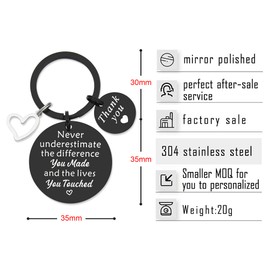 Thank you gift for Teacher Appreciate Gift for Physical Therapist Christmas Gift for Colleagues Coworker (Black-Thankyoutouched)