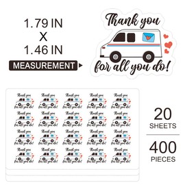 400 PCS Postman Thanks Sticker, Thank You All You Do Mail Truck Shaped Stickers,Thank You Small Business Sticker for Packages