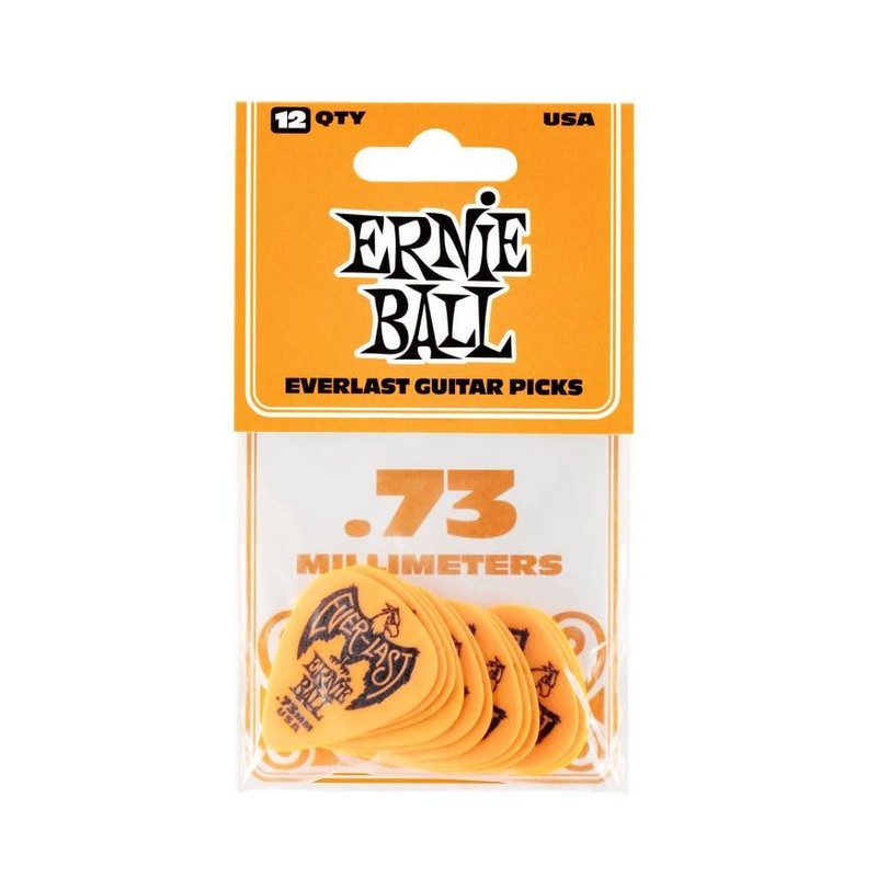 Ernie Ball .73 mm Orange Everlast Picks 12-pack