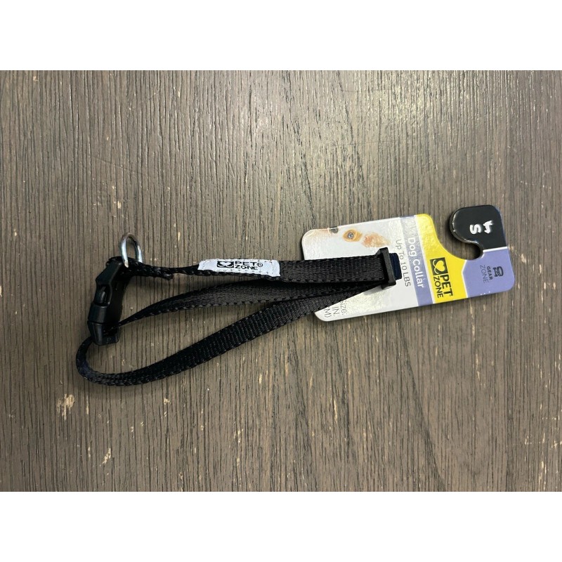 Pet Zone Small Solid Black Pet Collar Dog Breeds Up
