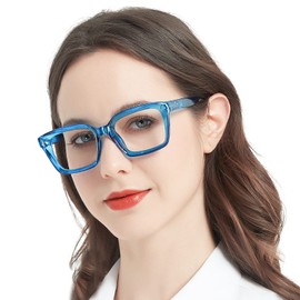 MARE AZZURO Oversized Reading Glasses Women Stylish Readers 0 0.50 0.75 1.00 1.25 1.50 1.75 2.00 2.25 2.50 2.75 3.00 3.50 4.00 5.00 6.00 (Blue, 0)