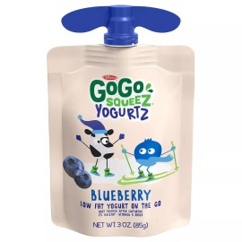Gogo Squeez Yogurtz, Blueberry and Strawberry, 20 x 3oz Pouches, 60 oz, Low Fat