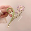 Rannyrena Flower Rhinestone Metal Hair Claw Clips for Women Camellia