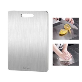 GUTERTOP Titanium Chopping Board for Tovara, Easy to Clean, Double-Sided Stainless Steel Cutting Board, Titanium Pro Chopping Board, Stainless Steel for Kitchen Worktops, Cooking, Outdoor, Camping,
