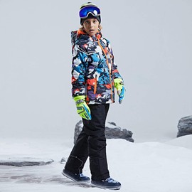 WOWULOVELY Boy's Ski Jacket Pants Windproof Snow Suit Waterproof 2-Piece Snowsuit Girls Unisex