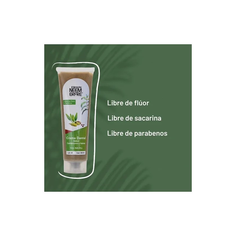 Crema Dental Natural Sabor Cardamomo Y Salvia Sin Fluor
