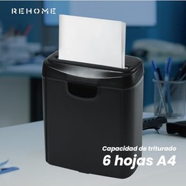 Trituradora de Papel - Máquina Destructor de Documentos con 4 cuchillas afiladas - Máquina de corte cruzado - Fácil de utilizar - Ideal para casa o