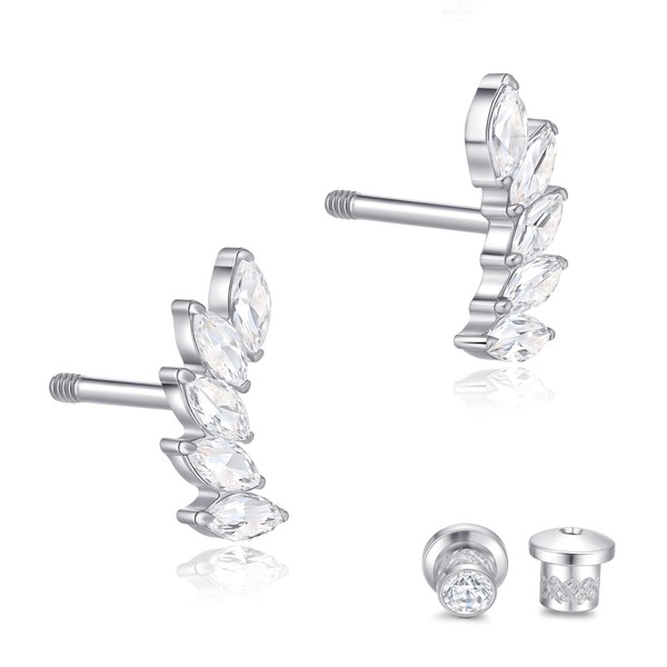 Limerencia Hypoallergenic Titanium Screw Back Earrings Implant Grade Cubic Zirconia
