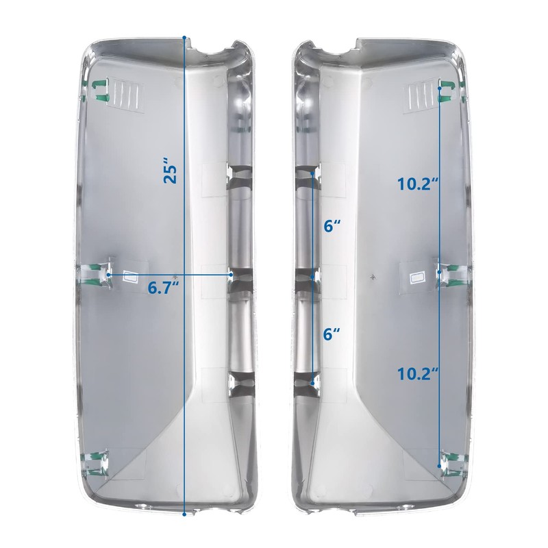 Grandroad Auto Chrome Door Mirror Covers Pair Set Compatible for