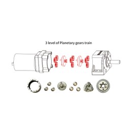 DC Planet Gear Motor(550KG.CM) 6v12V18V24v High Torque Mini Metal Geared Motor for DIY Robot Rotating Table Door Lock Curtain Machine