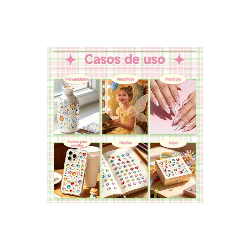2743 Piezas Diamantes Autoadhesivas Brillo, Decora y Personaliza Cualquier Objeto
