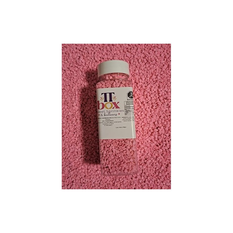 Sprinkles Confeti Comestible San Valentín, 100 gr, Corazones, Rosa, Rojo,