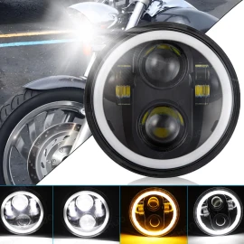 SHENKENUO For Honda VTX 1300 C R RETRO VTX 1800 5.75" 5-3/4 inch LED Headlight DRL Motor