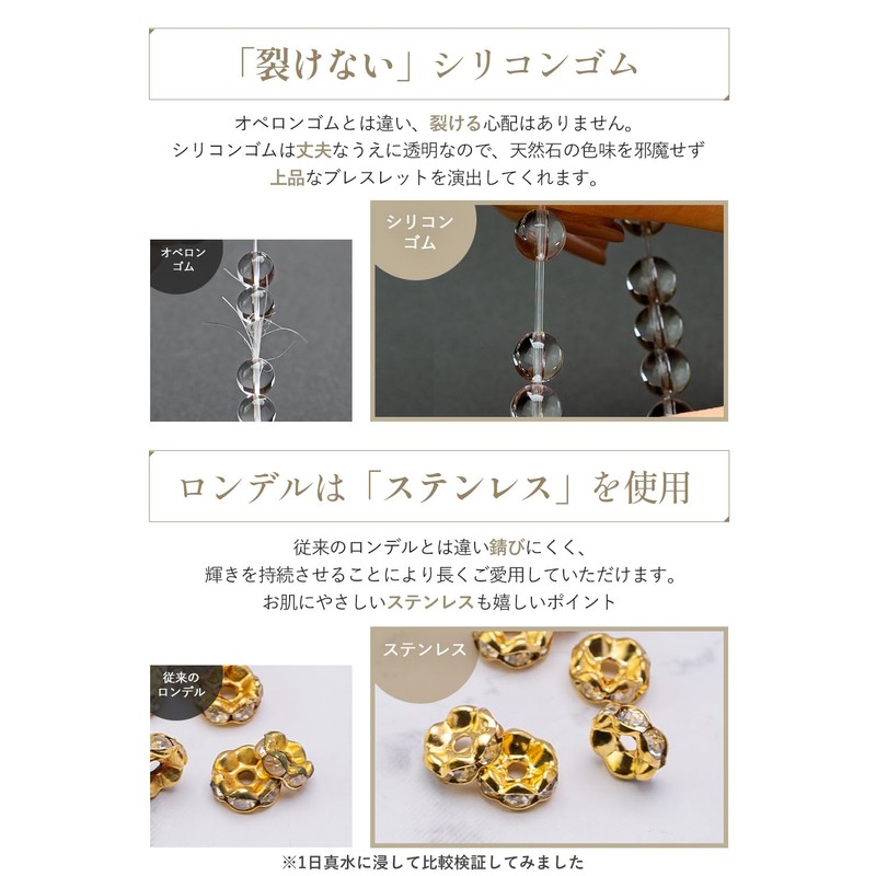 Kyozudou Power Stone Women's Bracelet, Natural Stone, 64-Faced Crystal, Pearl,