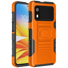 Rugged Case for Zebra EM45 RFID Mobile Scanner, Nakedcellphone Hybrid Ring Grip Cover with Stand - Orange